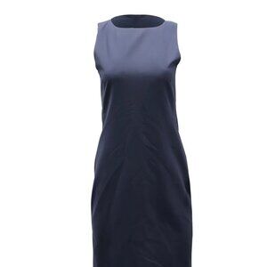 Theory "Betty" 2B Betoken Knee Length Sleeveless Blue Sheath Dress - 8